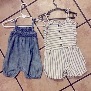 2 baby GAP rompers spaghetti strap 0-3 and 12-18